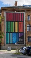 colorful windows with balcony view