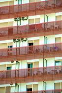 red fence with balconies view