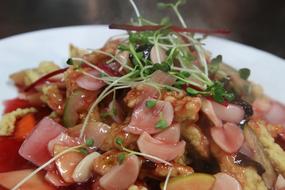 delicious meat with basil