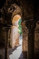 stone arch with columns view