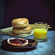 Juice and jam sandwich