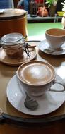 hot coffee in the cafe