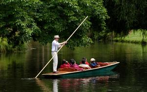 Punt Boat Couple Punter Edwardian