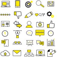 communication yellow business icons