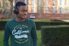 the man with the headphones