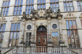 wooden doors and a beautiful facade