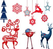 reindeer christmas color postcard