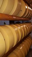 Dairy cheese on the shelves