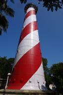 lighthouse white red pattern