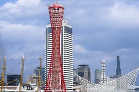 red tower on a white background