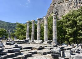 the white columns of rome in ruins