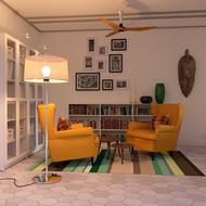 cozy room with armchairs