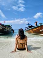 Girl Sitting Sea