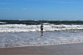 Surf Fisherman Person Landscape