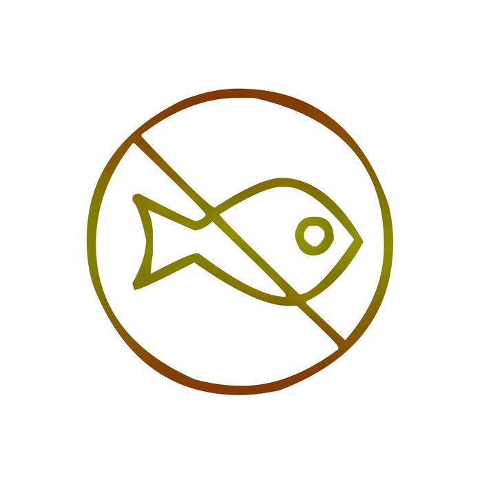 sign crossed by a fish