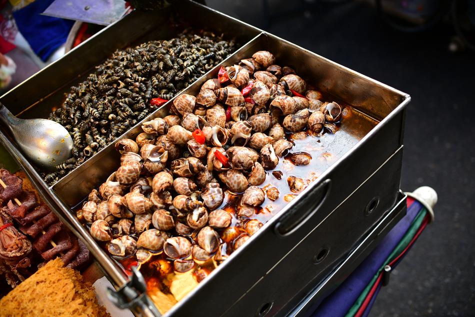 sale of seafood in a box