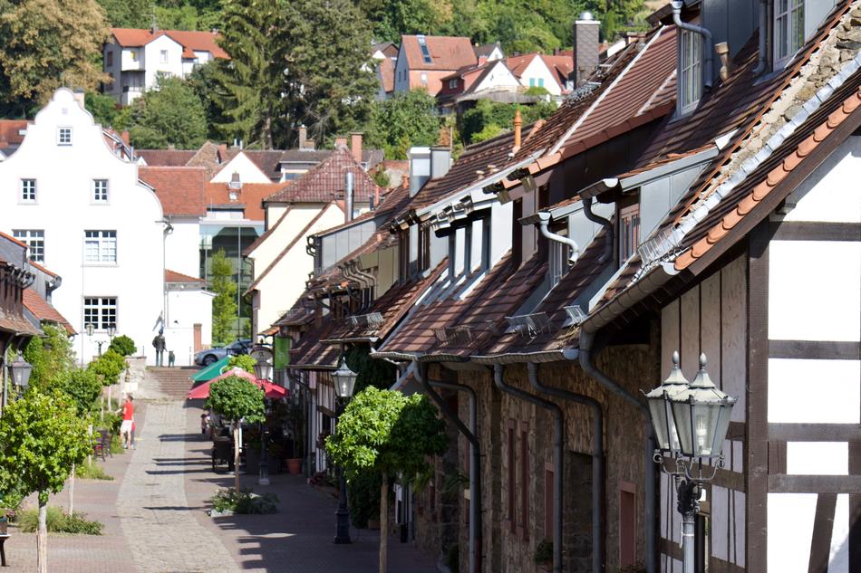 wooden facades of houses