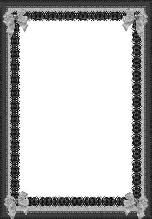 black frame with white bows