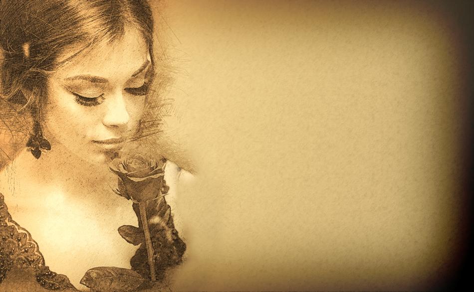 beautiful girl with a rose art