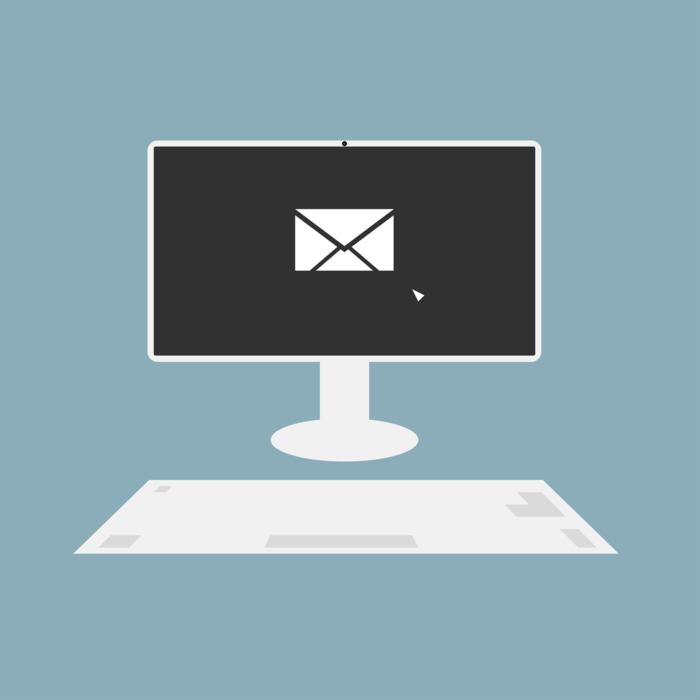 envelope on the monitor screen