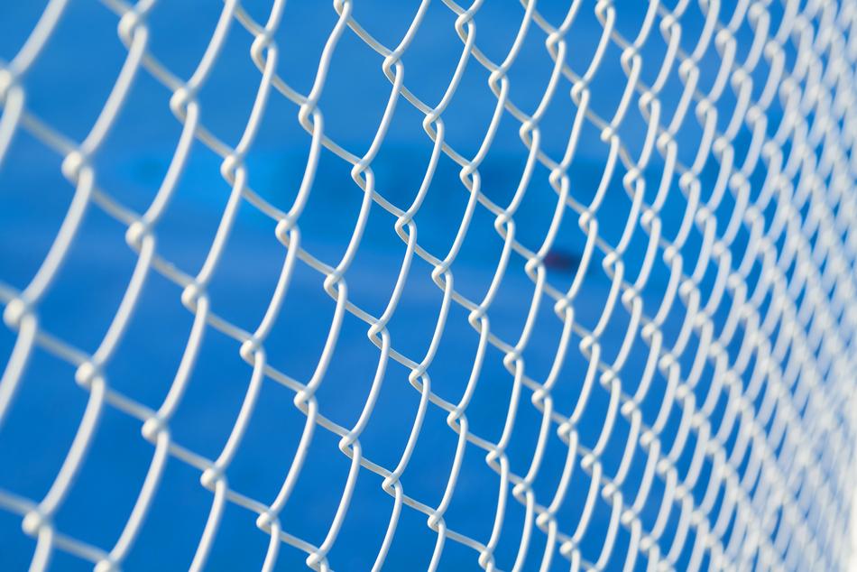 Wire Knitting at Blue background