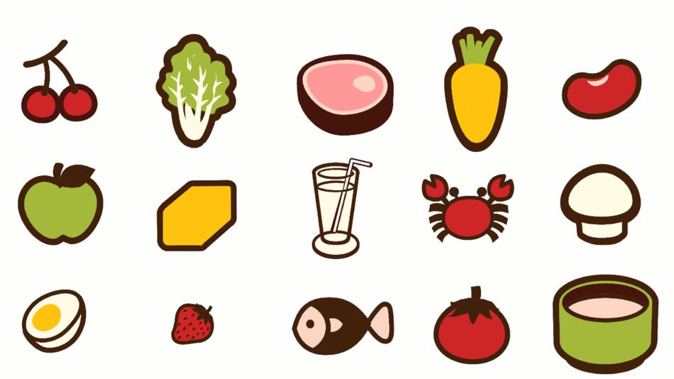 drawing of delicious colored food