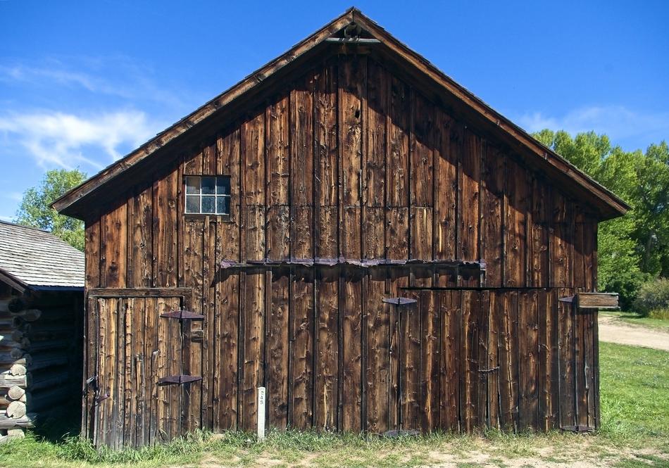 wooden shed in the field