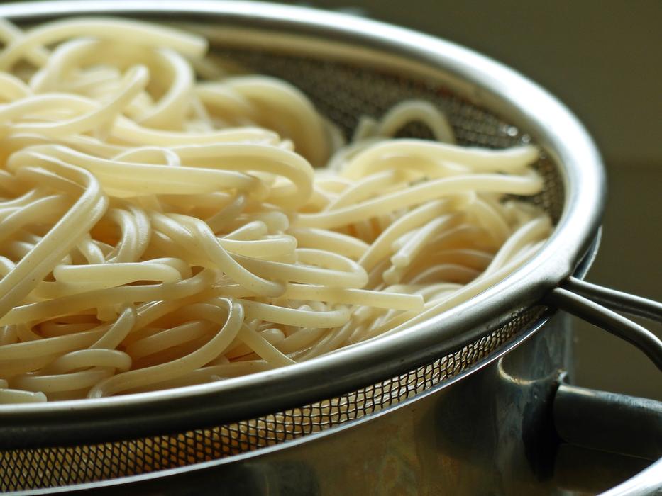 boiled noodles in a bowl