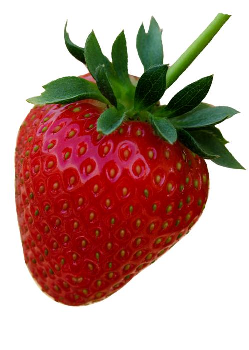 juicy red strawberries on a white background