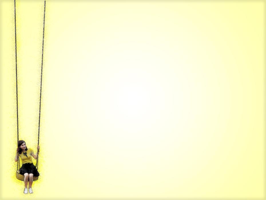 the girl on the swing is beautiful