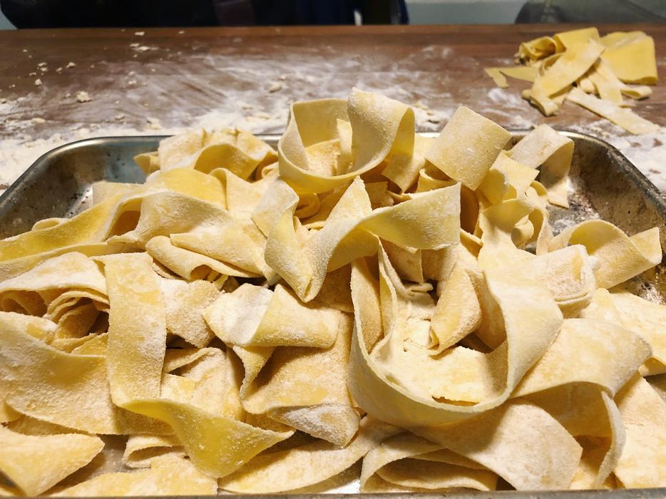 cooking homemade pasta