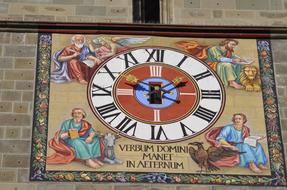 colored clock on the roof