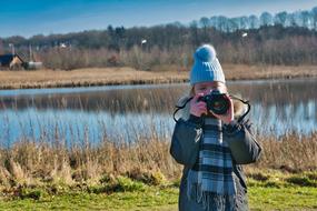 Girl Photographing Child Camera