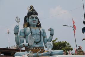 blue buddha sculpture view