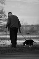 man with a dog on the street