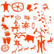 petroglyph figures sheep deer