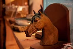 brown horse sculpture