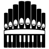 organ tubes, black silhouette