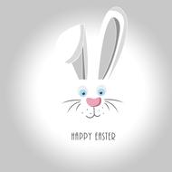 hare face on a gray background