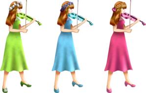 violinist girls drawing