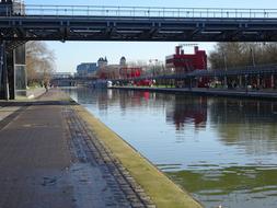 river with a bridge in the city