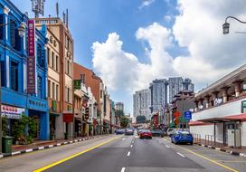 colorful street with beautiful houses