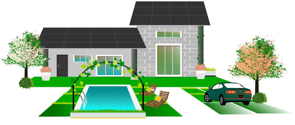 pool house car drawing