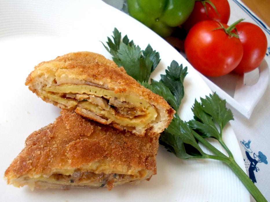 hot pastry with mushrooms