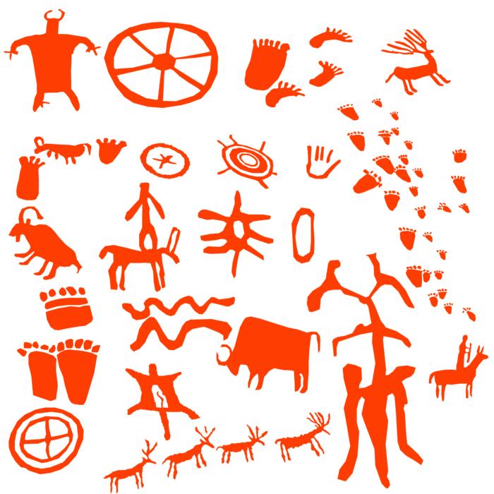 petroglyph figures sheep deer