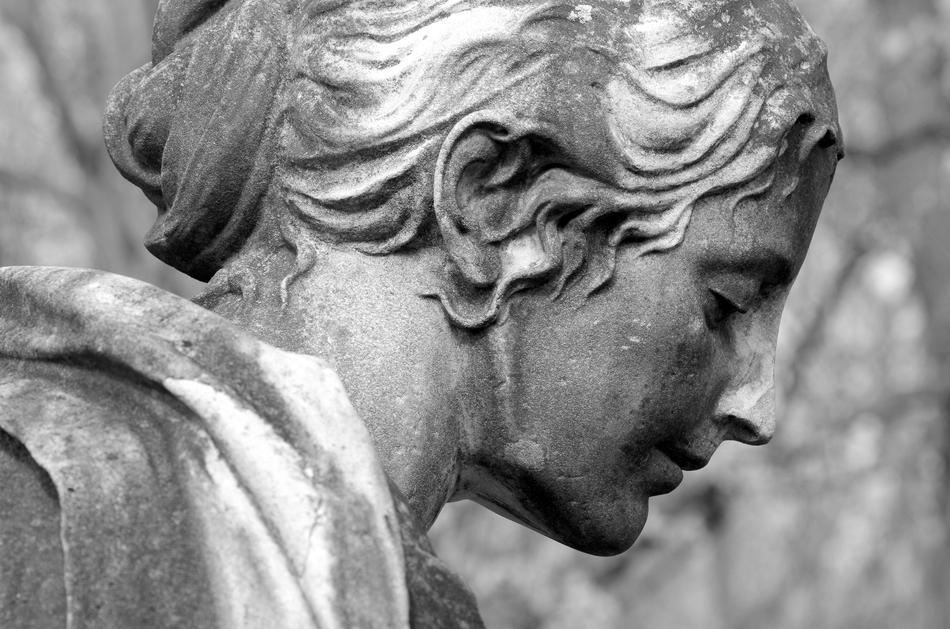 stone sculpture of a man