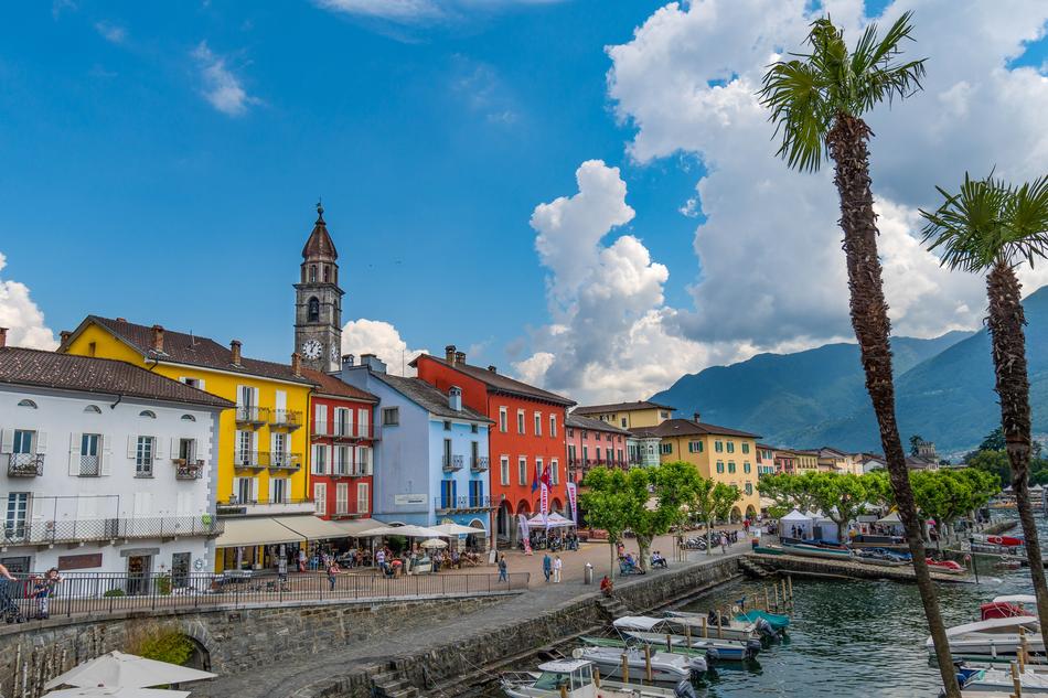 colored buildings by the sea view