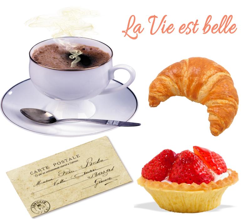 french breakfast coffee croissant