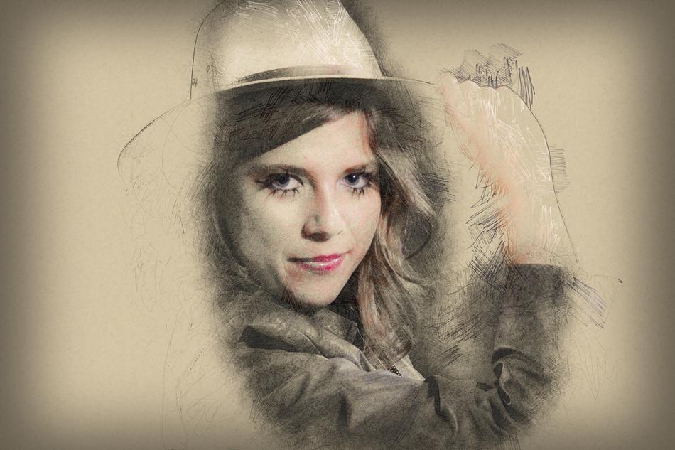 the pretty girl with the hat