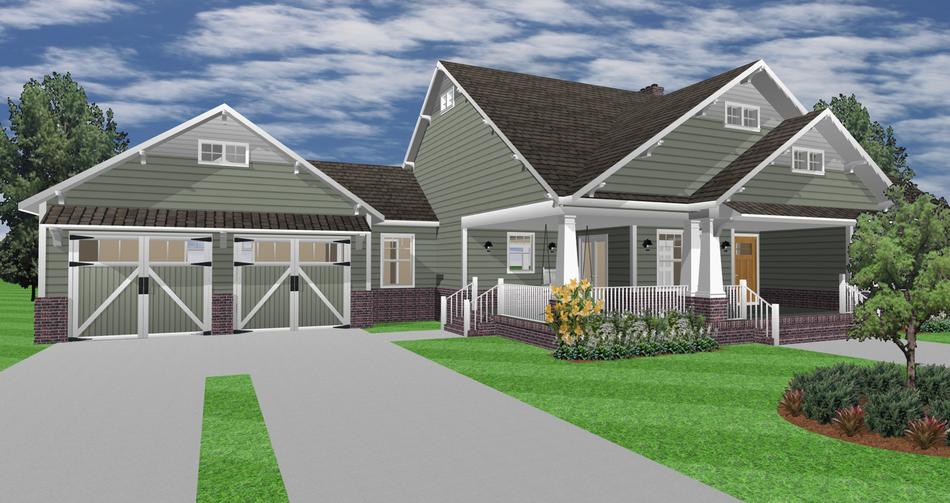 cozy house with garden green